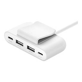 Belkin BoostCharge - Ladesteifen - 4 Ausgabeanschlussstellen (2 x USB-C, 2 x USB) - weiß