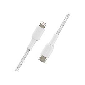 Belkin BoostCharge - Lightning-Kabel - 24 pin USB-C männlich zu Lightning männlich - 1 m - weiß - USB-Stromversorgung (18 W)