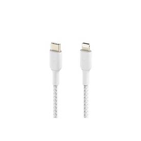 Belkin BoostCharge - Lightning-Kabel - 24 pin USB-C männlich zu Lightning männlich - 1 m - weiß - USB-Stromversorgung (18 W)