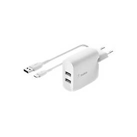 Belkin BoostCharge - Netzteil - 24 Watt - 2 Ausgabeanschlussstellen (USB)