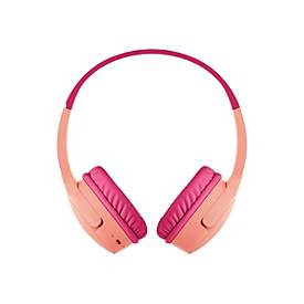 Belkin SoundForm Mini - Kopfhörer mit Mikrofon - On-Ear - kabelgebunden - 3,5 mm Stecker - pink