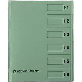 bene Ordnungsmappe m. Schutzumschlag, Pendarec-Karton, recycling, grün, 6-tlg.