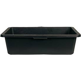 BERDAL Vielzweckwanne GRIPLINE-O, 40l, schwarz, Kunststoff, 4 Griffe, L-Skala