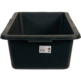 BERDAL Vielzweckwanne GRIPLINE-O, 40l, schwarz, Kunststoff, 4 Griffe, L-Skala