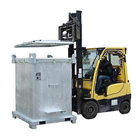 Bergungsgroßverpackungen BAUER SAG 2700, Stahlblech, feuerverzinkt, abschließbar, B 1565 x T 1365 x H 1950 mm