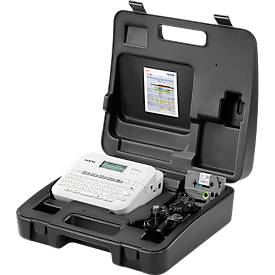 Beschriftungsgerät Brother PT-D410VP, Thermotransfer, für 3,5-18 mm breite TZe Schriftbänder, 20 mm/Sek., USB, Tastatur, Zubehör