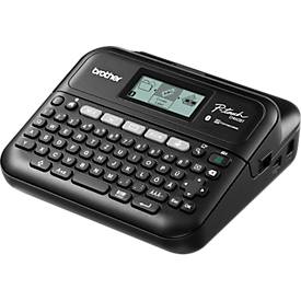 Beschriftungsgerät Brother PT-D460BTVP, Thermotransfer, für 3,5-18 mm breite TZe Schriftbänder, 30 mm/Sek., USB/Bluetooth, Zubehör
