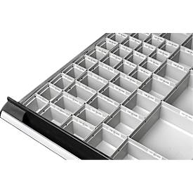 Beschriftungsset, für Trenn- und Steckwände, 10 DIN A4 Bögen mit jeweils 40 Beschriftungsfeldern, 7 Clips unterschiedlicher Breite