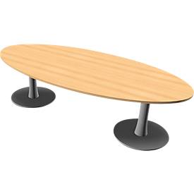 Besprechungstisch PHENOR, oval, H 740 x B 2400 x T 1100 mm