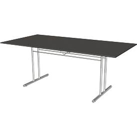 Besprechungstisch Toledo, bis 6 Personen, Rechteck-Form, T-Fuß, B 2000 x T 1000 x H 720 mm, anthrazit