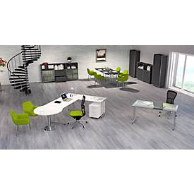 Besprechungstisch Toledo, bis 6 Personen, Rechteck-Form, T-Fuß, B 2000 x T 1000 x H 720 mm, weiß