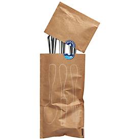 Besteckbeutel Papstar, 250 Stk., mit Selbstklebeverschluss, Aufreißperforation, B 100 x H 260 mm, Papier, natur