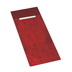 Bestecktaschen Papstar, inkl. weißer Serviette, 520 Stk., B 85 x H 200 mm, Papier, bordeaux