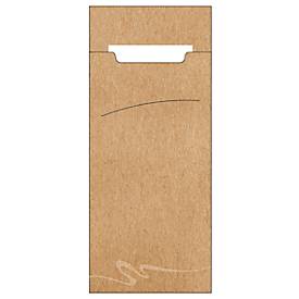 Bestecktaschen Papstar, inkl. weißer Serviette, 520 Stk., B 85 x H 200 mm, Papier, natur