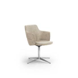 Besuchersessel OPERA, mit Armlehnen, B 720 x T 720 x H 800 mm, Kunstleder, sandbeige