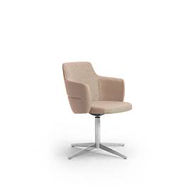 Besuchersessel OPERA, mit Armlehnen, B 720 x T 720 x H 800 mm, Stoff, hellbeige
