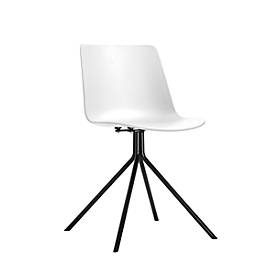 Besucherstuhl DN, 2er-Set, B 440 x T 530 x H 780 mm, Polypropylen & Stahl lackiert, weiß