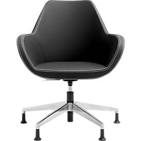 Besucherstuhl KONSIT, Fußkreuz, Kunstleder schwarz