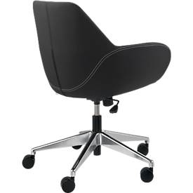 Besucherstuhl KONSIT, Fußkreuz, Kunstleder schwarz