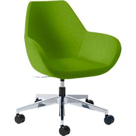 Besucherstuhl KONSIT, Fußkreuz, Stoff grün