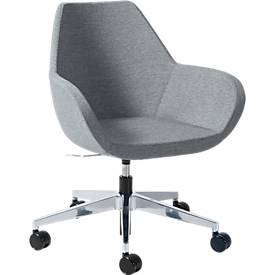 Besucherstuhl KONSIT, Fußkreuz, Stoff hellgrau