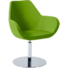 Besucherstuhl KONSIT, Tellerfuß, Stoff grün