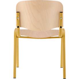 Besucherstuhl NowyStyl ISO WOOD, ohne Armlehnen, stapelbar bis 10 Stück, B 460 x T 400 x H 450 mm, Buche/gelb