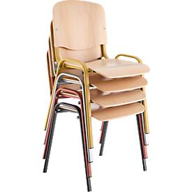 Besucherstuhl NowyStyl ISO WOOD, ohne Armlehnen, stapelbar bis 10 Stück, B 460 x T 400 x H 450 mm, Buche/gelb