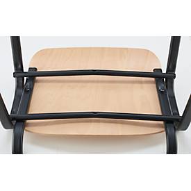 Besucherstuhl NowyStyl ISO WOOD, ohne Armlehnen, stapelbar bis 10 Stück, B 460 x T 400 x H 450 mm, Buche/schwarz