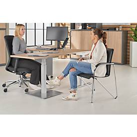 Besucherstuhl Samba, stapelbar, 4-Fuß-Gestell, Kunstleder, inkl. Auflehnenauflagen, schwarz