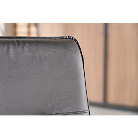 Besucherstuhl Samba, stapelbar, 4-Fuß-Gestell, Kunstleder, inkl. Auflehnenauflagen, schwarz