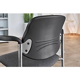 Besucherstuhl Styl, anthrazit, verchromt, stapelbar bis zu 6 Stück