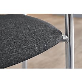 Besucherstuhl Styl, anthrazit, verchromt, stapelbar bis zu 6 Stück