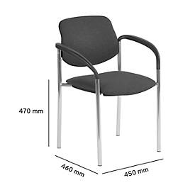 Besucherstuhl Styl, anthrazit, verchromt, stapelbar bis zu 6 Stück