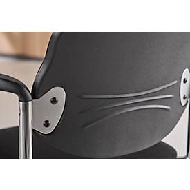 Besucherstuhl Styl, blau, verchromt, stapelbar bis zu 6 Stück