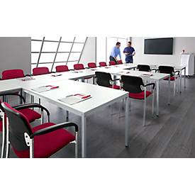 Besucherstuhl Styl, bordeaux, verchromt, stapelbar bis zu 6 Stück