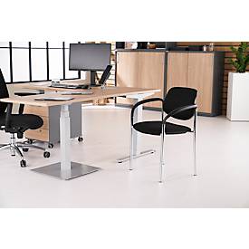 Besucherstuhl Styl, schwarz, verchromt, stapelbar bis zu 6 Stück