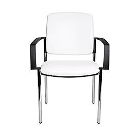 Besucherstuhl TOPSTAR BtoB 10, Kunstleder, desinfektionsmittelbeständig, stapelbar, mit Armlehnen, 2er-Set, weiß