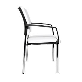 Besucherstuhl TOPSTAR BtoB 10, Kunstleder, desinfektionsmittelbeständig, stapelbar, mit Armlehnen, 2er-Set, weiß