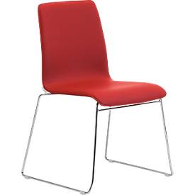 Besucherstuhl ZEROS´SE, Chrom/rot