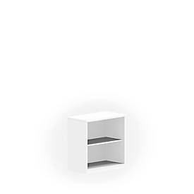 Bibliothèque étagère NEVADA, 2 HC, l. 800 x P 445 x H 825 mm, blanc