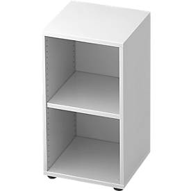 Bibliothèque étagère TOPAS LINE, 2 HC, panneau de particules, l. 400 x P 400 x H 748 mm, blanc