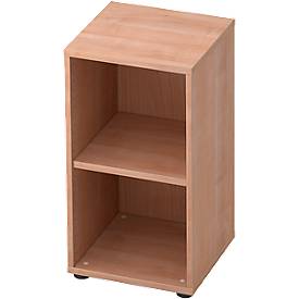 Bibliothèque étagère TOPAS LINE, 2 HC, panneau de particules, l. 400 x P 400 x H 748 mm, décor noyer