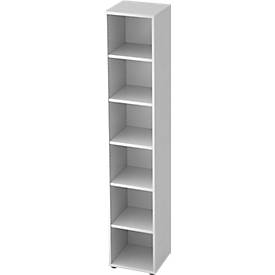 Bibliothèque étagère TOPAS LINE, 6 HC, 5 étagères, l. 400 x P 400 x H 2156 mm, blanc