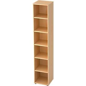 Bibliothèque étagère TOPAS LINE, 6 HC, 5 étagères, l. 400 x P 400 x H 2156 mm, décor érable