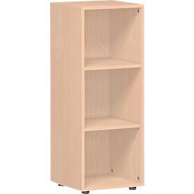 Bibliothèque étagères ALICANTE, 3 HC, 2 étagères, l. 400 x P 400 x H 1104 mm, décor hêtre