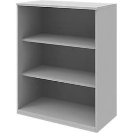 Bibliothèque étagères BARI, 3 HC, l. 819 x P 430 x H 1117 mm, gris clair