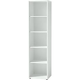 Bibliothèque étagères MONTERIA, 5 HC, l. 500 x P 370 x H 1960 mm, blanc