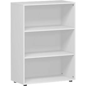 Bibliothèque étagères PALENQUE, 3 HC, l. 800 x P 400 x H 1104 mm, gris clair
