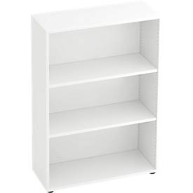 Bibliothèque étagères TARA, 3 HC, empilable, l. 800 x P 330 x H 1144 mm, blanc